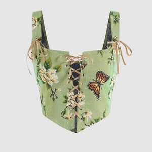 Cider Green Butterfly Corset